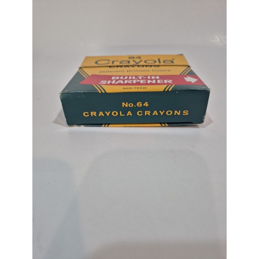 Vintage Crayola Crayons Binney & Smith #64 Box Built In Sharpener Retired Colors - Picture 7 of 7